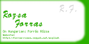 rozsa forras business card